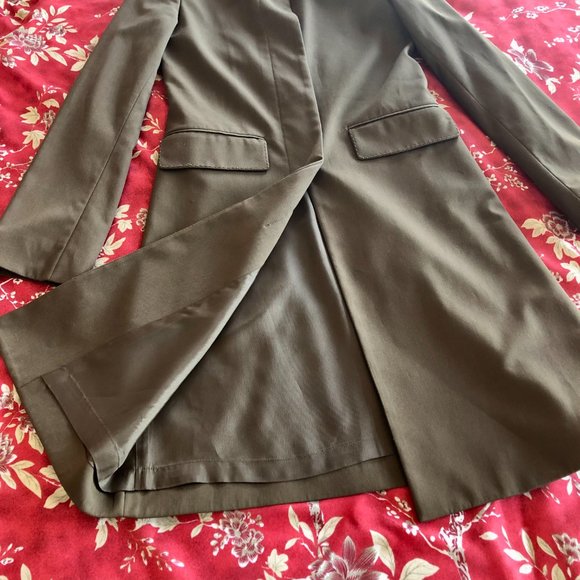 Vintage BCBGMaxAzria Longline Brown Button-Front Coat Jacket - Size XXS - Picture 8 of 16